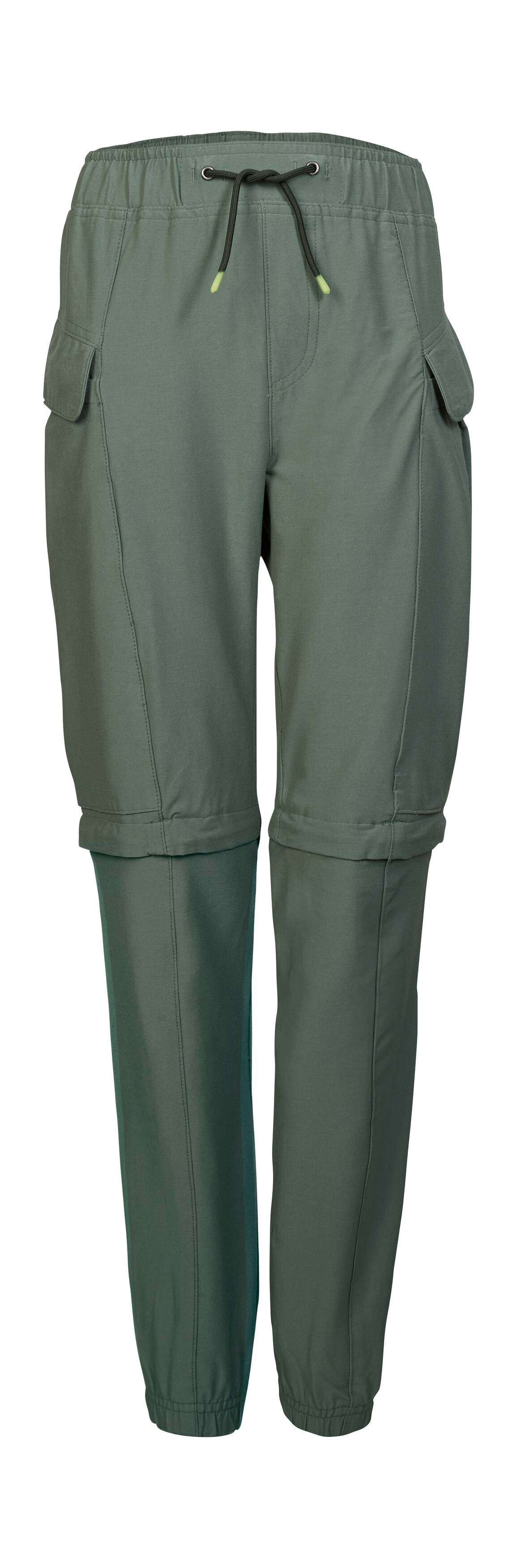 Zip-off-Hose KILLTEC "KOS 133 BYS PNTS", Kinder, Gr. 152, Normalgrößen, grün (olivgrün), Oberstoff: 79% Viskose, 18% Polyamid, 3% Elasthan, Hosen, Abzippbare Funktionshose, elastisch, 4 Taschen, reflektierend Image