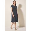 Sommerkleid CECIL, Damen, Gr. M (40), US-Größen, volcanic grau, Web, 58% Baumwolle, 42% Polyester, unifarben, casual, gerade kniefrei, Rundhals, Kurzarm Bündchen, Kleider, soft und trageangenehm