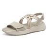 Keilsandalette TAMARIS, Damen, Gr. 41, grau, Lederimitat, Textil, casual, Schuhe, Plateau, Bequemschuh, Sandale mit elastischen, überkreuzten Riemchen
