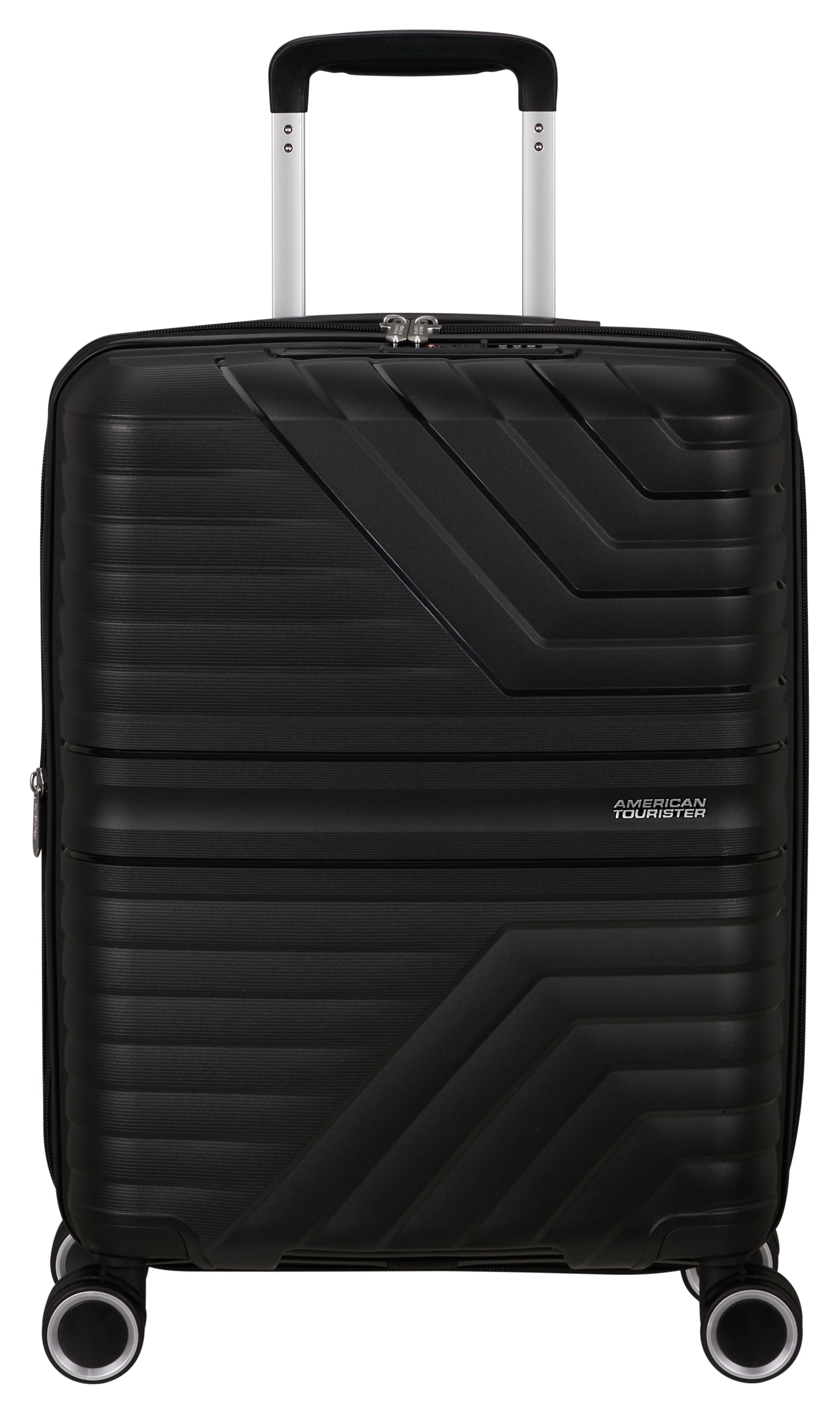 Hartschalen-Trolley AMERICAN TOURISTER "FLYTWIST, verschiedene Größen und Farben", Gr. B/H/T: 40 x 55 x 20 36, schwarz (shadow schwarz), Polypropylen, Koffer, Hartschalen-Koffer personalisierbar Volumenerweiterung Image