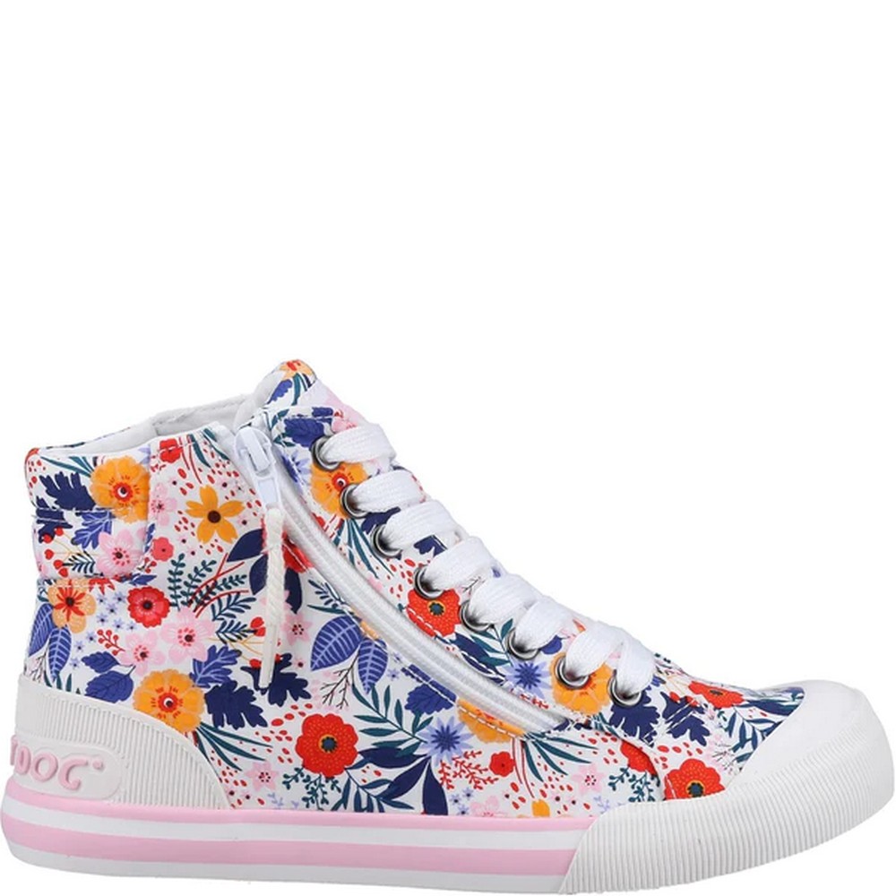 Rocket Dog Womens/ladies Jazzin Malden Floral High Tops (multicoloured) - Green - Size UK 4 | Rocket Dog Sale | Discount Designer Brands