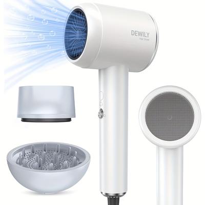 TEMU Professional Curling Hair Dryer With 3 Temperature Settings And 2 , Anti Frizz, Long-lasting Hair Dryer (classic Gray) Valentine's Day Gifts Image