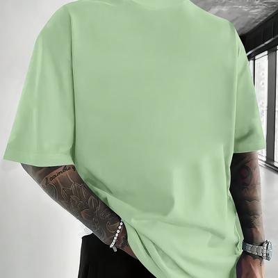 TEMU Men's Round Neck Short Sleeve T-shirt, Casual And Stylish Regular Short Sleeves, Suitable For Spring And Summer Vacations, High-quality T-shirts For Men's Gifts Suitable For All . Image