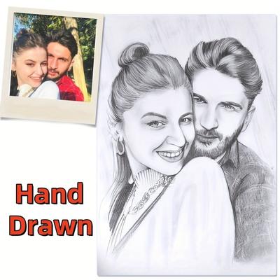 TEMU Custom Hand- - Personalized From Your Photo, Ideal For Birthday & Wedding Gifts, Unique Couple's Keepsake, Birthday Present| Illustration|textured Image