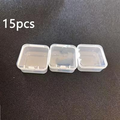 TEMU 15pcs Clear Plastic Bead Organizer Set With Mini Storage Boxes - Diamond Painting, Crafts, Embroidery & Nail Art Accessories Image