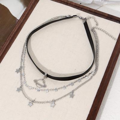 TEMU A Stylish For , Featuring A With Steel And Pendants, Layered Around The Neck For A Or Jewelry Accessory. Image