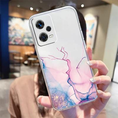 TEMU Watercolor Gradient Pattern Clear Phone Case For 12 11 10 Pro 8t 9t 12s 12r 4g Note 11t Pro+ 4x 11e 12 Turbo 5g Transparent Fall-proof Shock-proof Protection Cover Shell Image