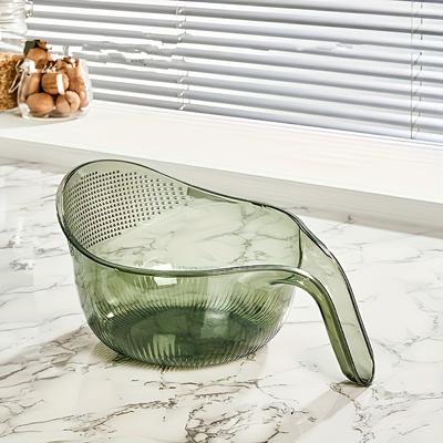 TEMU 1pc Multifunctional Rice Washing And Draining Basket Set - Pet Plastic Sieve With Handle, Kitchen Strainer For Rice, Quinoa, And More - Essential Household Kitchen Gadget Image