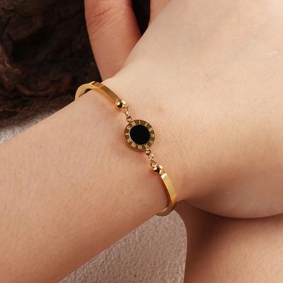 TEMU 1pc Fashion Bracelet/bracelet Bracelet Stainless Steel Material Electroplating Gold Plated Women's Jewelry Gift Image