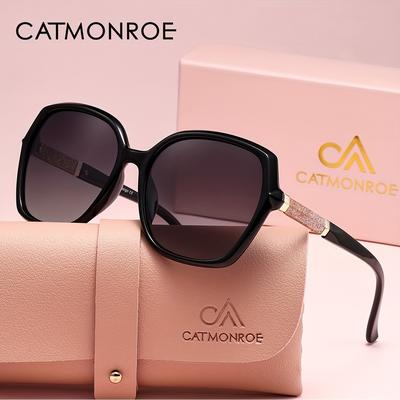 TEMU [polarized][glasses] Women's Polarized Square Glasses | High-quality | Comfortable | Ideal For Outdoor Activities And Everyday Use | Perfect Gift In Pink Gift Box Image