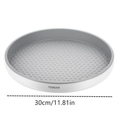TEMU 1pc 360° Rotating Cosmetic Organizer - Large Capacity Plastic Makeup Storage With Non-slip Base, Freestanding Vanity Tray For Skincare, Perfume, Lipstick - Lightweight, , No Electricity Needed Image