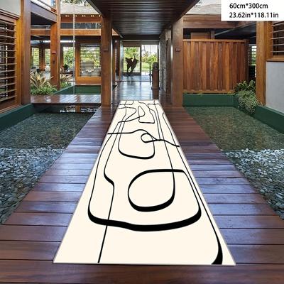 TEMU Abstract Style Hallway Washable Running Rugs, Kitchen Rugs Entrance Rugs, Runners Vintage Soft Floor Mats Non-slip Indoor Farmhouse Rugs For Bathroom Living Room Bedroom Kitchen Entrance Image