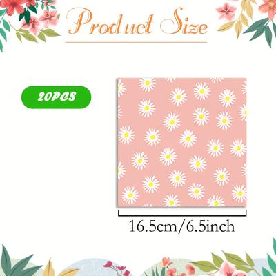 "TEMU Set Of 20, Small Daisy Napkins With A , Measuring 13"x13", Enhancing The At New Year Celebrations, Valentine's Day Gatherings, Or . Ideal For Restaurants And Home Decor." Image