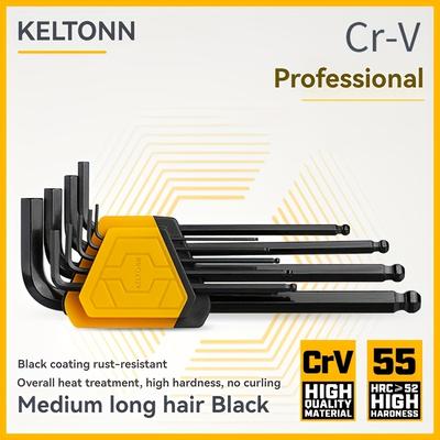 TEMU Black Crv Portable Ball Head S2 Steel Hexagon Socket Set Image