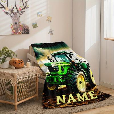 TEMU Personalized Flannel Blanket – Soft, Lightweight, And Warm For Home Or Travel – Custom Name – 31.5x47.2in, 51.1x59in, 59x78.7in – Sofa, Bed, Camping, Or Office Use Image