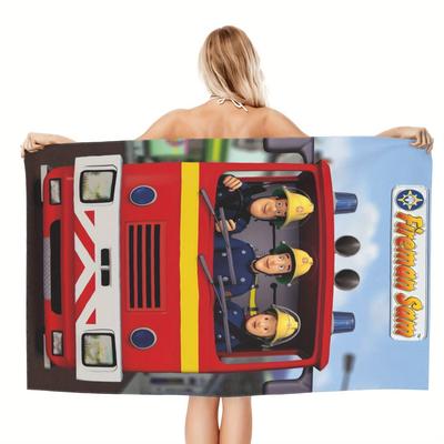 TEMU Cartoon Quick-dry Microfiber Beach Towel - Lightweight, Absorbent, Tropical - Swimming, Gym, Yoga, Travel Companion - Ideal Gift For , Beach Accessories Image