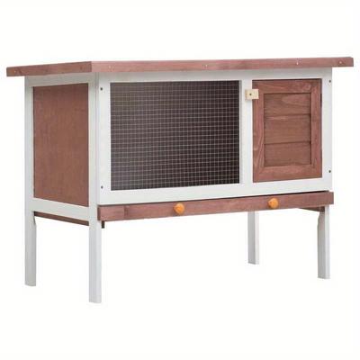TEMU Outdoor Rabbit Hutch With 1 Floor Wood Cages And Poultry Cages Can Create A Resting For Poultry Outdoors Image