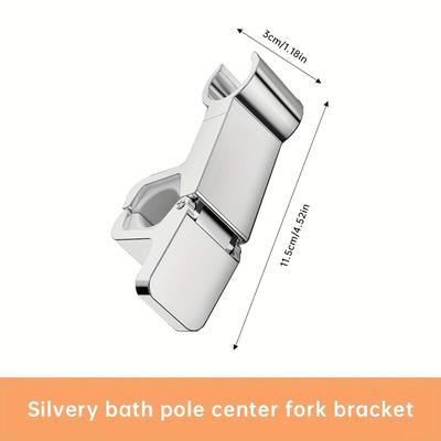 TEMU Musurjoy Adjustable Shower Caddy, No-punch Tension Mount, Universal Abs Plastic Hanging Holder, Removable Lift Rod Rain Shelf, No Electricity Needed, Ideal Valentine's Day Gift Image