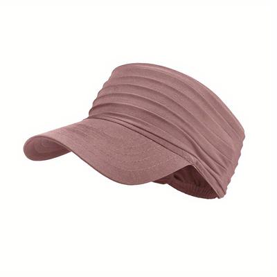 TEMU Spiroboom Unisex Quick-dry Visor Hat - Elastic, Breathable Sports Cap With Sun Protection For Running & Outdoor Activities, , Black, Running Ha Image