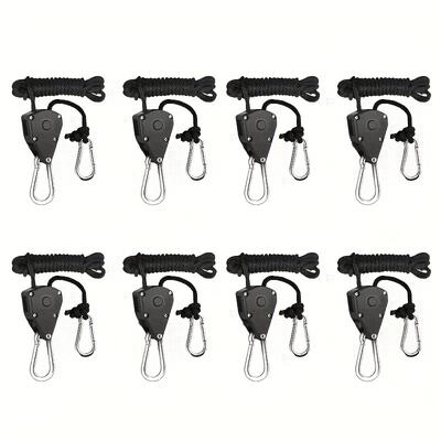 TEMU 4/8pcs Outdoor Simple Camping Pulley Adjustment Rope Tent Canopy Windproof Rope Hanging Hook Can Fix The Tent Image