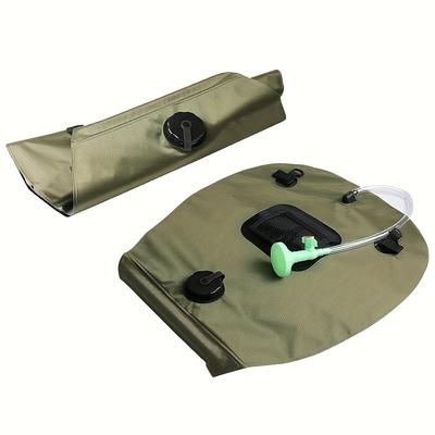 TEMU 5-gallon Solar Heated Camping Shower Bag, Portable Rubber Outdoor Shower With Detachable Hose & Switchable Head, Ideal For Travel, Climbing, Hiking, Beach & Swimming, Warm Anytime Shower Image