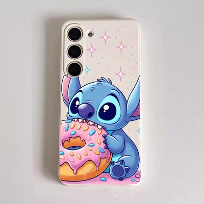 TEMU Cartoonish Phone Case Featuring Stitch Donuts, Compatible With Galaxy Models Including S25, S24, S23 Image