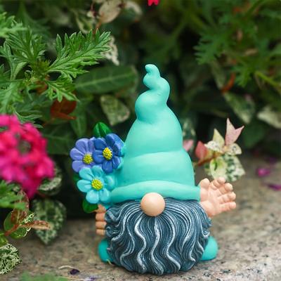 TEMU 1pc Faceless Gnome Statue With & - Garden Decor, Whimsical Outdoor Ornament For Gardens, Patios, Or Yards, Whimsical Garden Stake | Whimsical Gnome Design | Intricate Design, Gnome Garden Decor Image