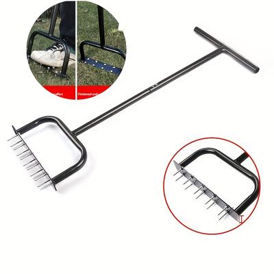 TEMU 1pc Lawn Loosening Tool, Manual Aeration Tool, Soil , Suitable For Yard And Lawn, Restoring Lawn Health, Patented Image