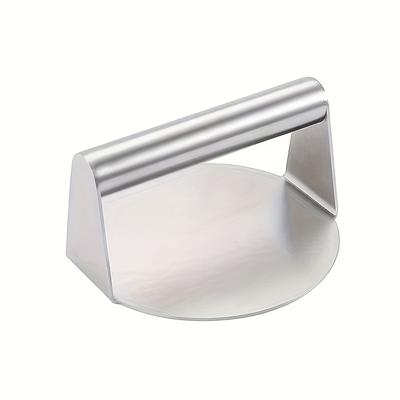 TEMU 1pc Stainless Steel Meat Press With Ergonomic Handle – Heavy-duty Burger Mold For Grilling And Cooking, Perfect Uniform Patties , Ideal For Rv Kitchens And Home Use Image