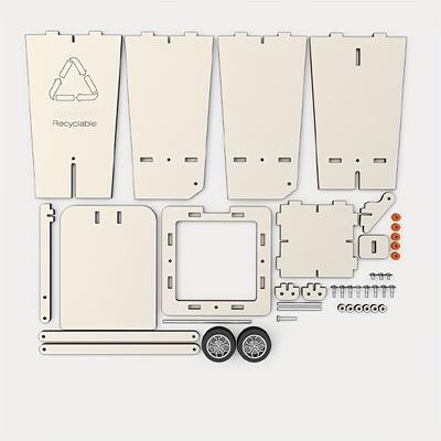 TEMU Diy Wooden Trash Can Model Kit, Steam Educational Science Experiment Kit, Handmade Material Kit, Enhance Thinking And - , Plywood Manufacturing Image