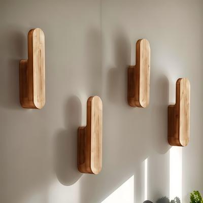 TEMU 4pcs Rustic Wooden Wall Hooks - , Handmade Doorway, Bedroom, Bathroom Clothes And Hat Hangers - Home Decor Organizer, Perfect Gift For Day Image