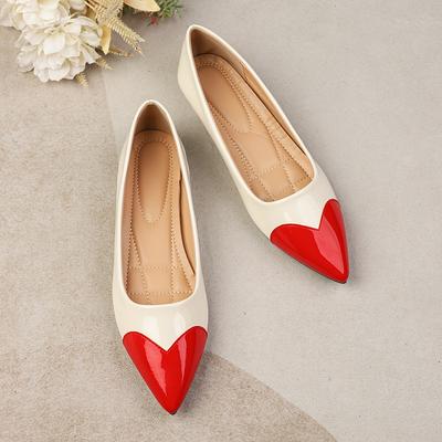 TEMU 2025 New - Design Heart-shaped Pointed Flat Shoes Image