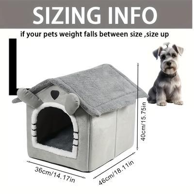 TEMU Cozy Polyester Pet House - For Indoor/outdoor Use, Easy Assembly, Winter , Summer Cooling, Ideal For Cats And Dogs - Multiple Sizes , Pet Shelter|cozy Pet House|easy Assembly Design, Pet Beds Image