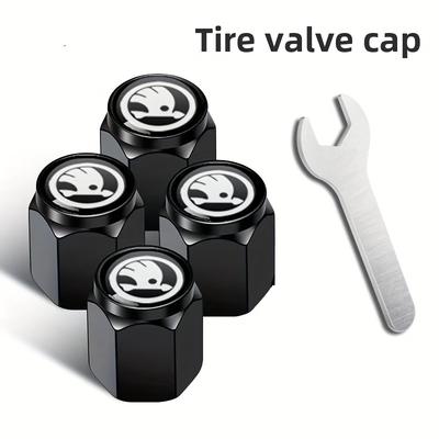 TEMU Suitable For Tire Valve Caps For Superb, Octavia, , , And Rapid Automotive Accessories. Image