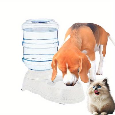 TEMU 3.8l Automatic Pet Water Dispenser For - Gravity-fed, No-spill, Large Capacity (holds 8lbs), Anti-tip Design, , Clear Container, Indoor Use, Sturdy Base Construction Image