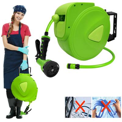 TEMU Hose Reel, Automatic Hose Reel, 20m/30m Hose Reel, Garden Hose, Wall-mounted Hose Box With Locking Stop, Including Hand Shower And Connections Image