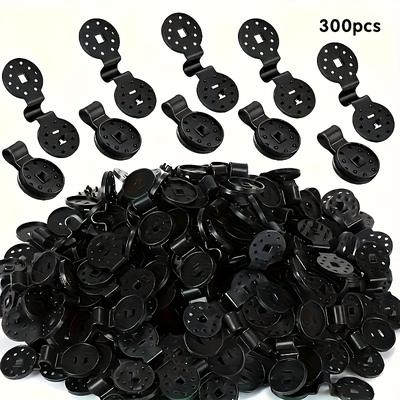 TEMU 300pcs Thickened Durable Plastic Sun Shade Clips - Multifunctional Black Grid Fixer For Garden, Vegetable Greenhouse Sunshade Net, Anti-bird And Outdoor Leisure (7.2cm/2.83in) Image