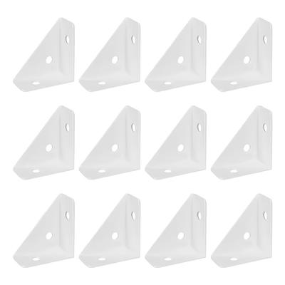 TEMU 12pcs Metal Corner Brackets - , Black And White, Ideal For Hanging Cabinets, Shelves, And Bed Frames, Shelf Support | Modern Shelf Bracket | Metal Construction, Shelf Brackets For Bed Image