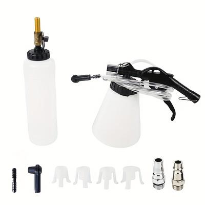 TEMU 1l+0.8l Capacity Pneumatic Brake Fluid Bleeder Extractor Tool Vacuum Brake Bleeder Kit Change Set With Adapters, Plugs And Hose | Apply To Car, Truck, Motorcycle, 90-120psi Image