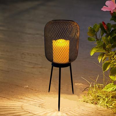 TEMU Solar-powered Led Garden Lights - Metal Grid , Outdoor Pathway & Lawn Decorative Lighting, Ip65, Ideal For Parties, Camping, Patios, And Walkways, Garden Decoration Image