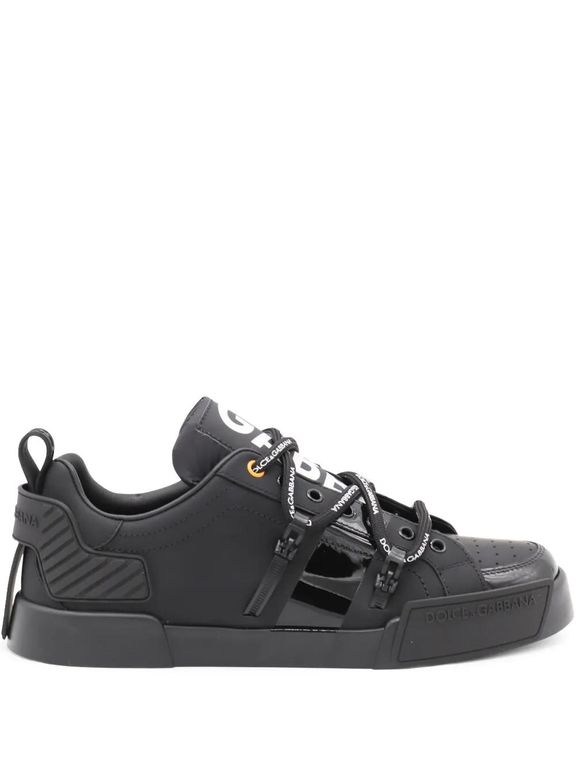 Sports Shoes With Printed Logo - Black - Dolce & Gabbana Sneakers