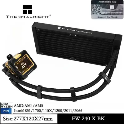 Thermalright FROZEN WARFRAME 240 X BLACK No Fan CPU AIO Cooler PC 360 Specification Water Cooler for AM5 AM4 Intel LGA1700/1851