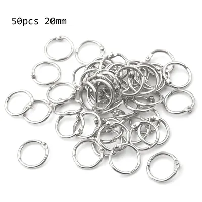 NEW 50Pcs Metal Ring Binder Staple Book Binder Albums Loose-leaf Book Hoops Loose Leaf Ring Keychain Office Binding Supplies