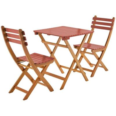 Sweeek - Gartentisch aus Akazienholz, 2 Klappstühle Image