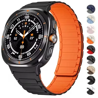 Magnetisches Silikonarmband für Samsung Galaxy Watch 7 Ultra 47 mm, Sportarmband, weiches Image