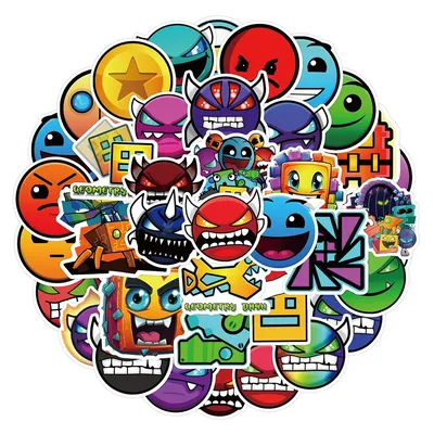 10/30/50 stücke Geometrie Dash Spiel Aufkleber Lustige Cartoon Graffiti Aufkleber DIY Laptop Wasser Flasche Tagebuch Telefon Aufkleber für Kinder Spielzeug Image