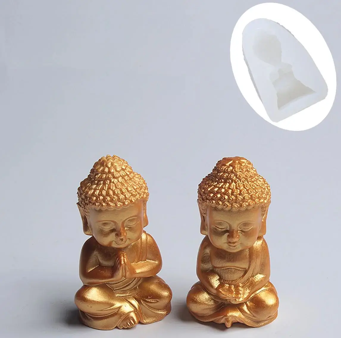 3D Buddha Silikonformen Meditation Singen Maitreya Buddha Form Gips Ton Epoxidharz Kerzenherstellung Zubehör Kirche Dekor Image