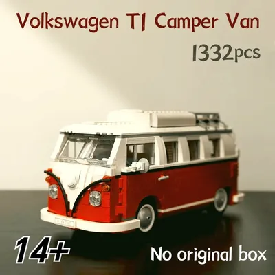 2025 NEUE-10220 Technische T1 Camper Van Bus Auto MOC Fahrzeug Bausteine 1332PCS Spielzeug Für Image