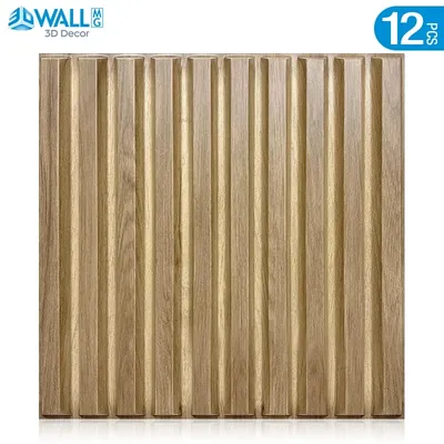 12 Stück 50 x 50 cm Aufkleber 3D, Dekorasi Rapai Panel Dinding 3D, nicht selbstklebend Kayu UKir Image