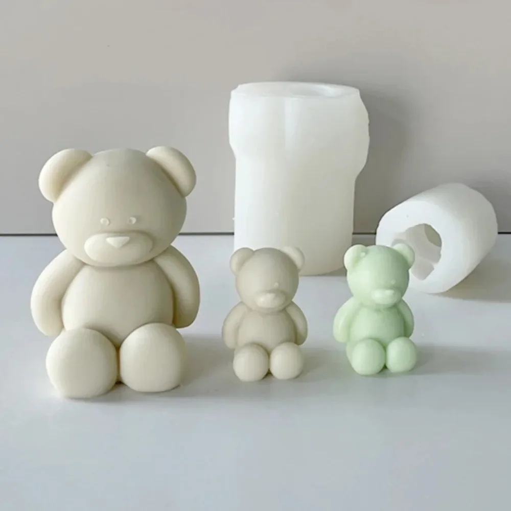 Silikon-Bärenform für Duftkerzen, Gips, Harzguss, Werkzeug, niedliche Tierform, für Heimdekoration, DIY-Aromatherapie Image